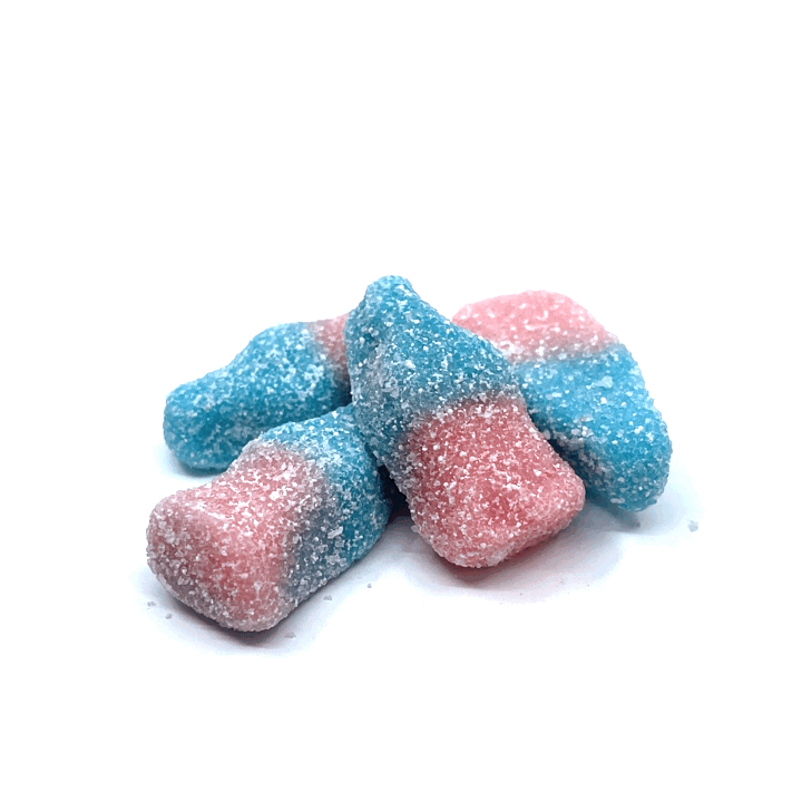 
                  
                    blue and pink bottle shape candies 360 view
                  
                