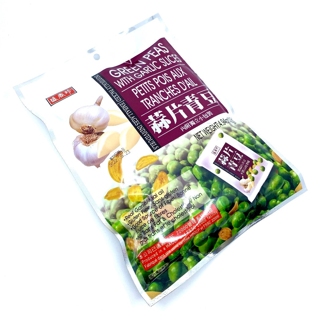 Green Peas with Garlic Slices