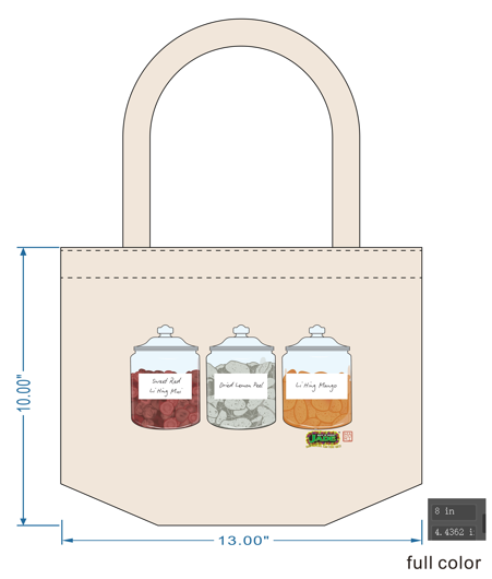 Jade crack seed jar canvas tote