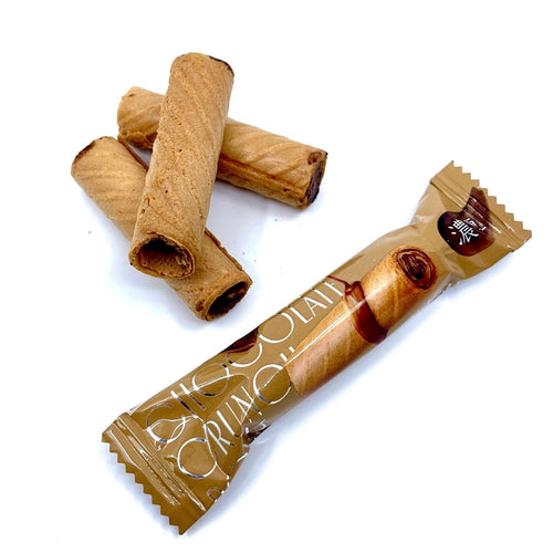 chocolate stuffed waffle roll