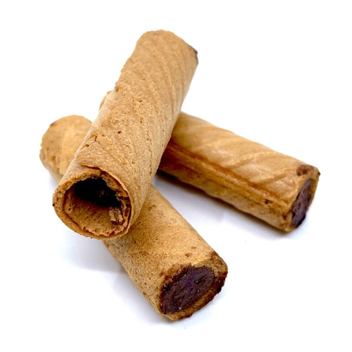 Chocolate Stuffed Waffle Rolls