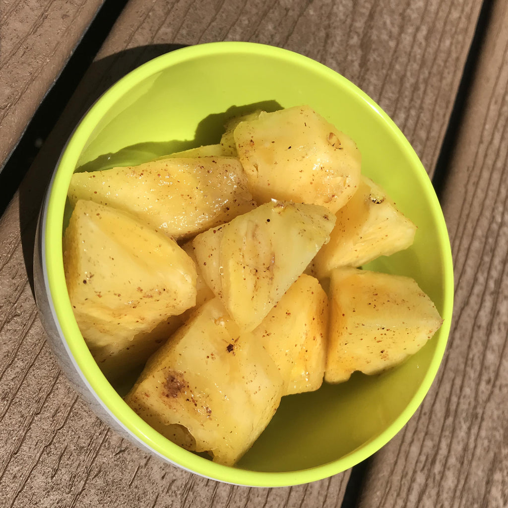 Li Hing Powder on fresh pineapple