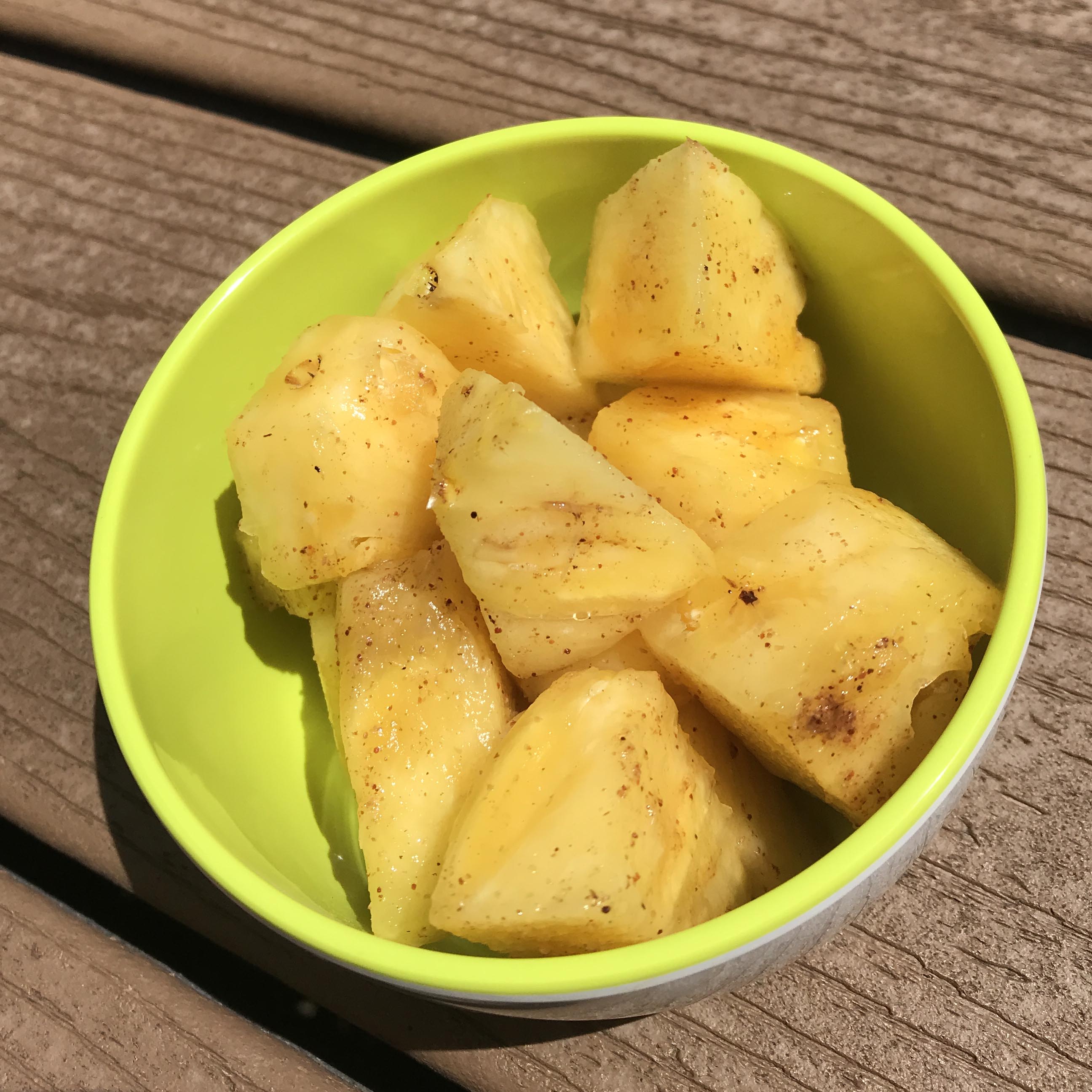 Li Hing Powder on fresh pineapple