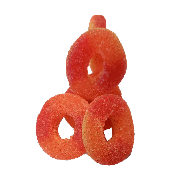 JADE Li Hing Peach Rings (M) - Jade Food Products Inc 